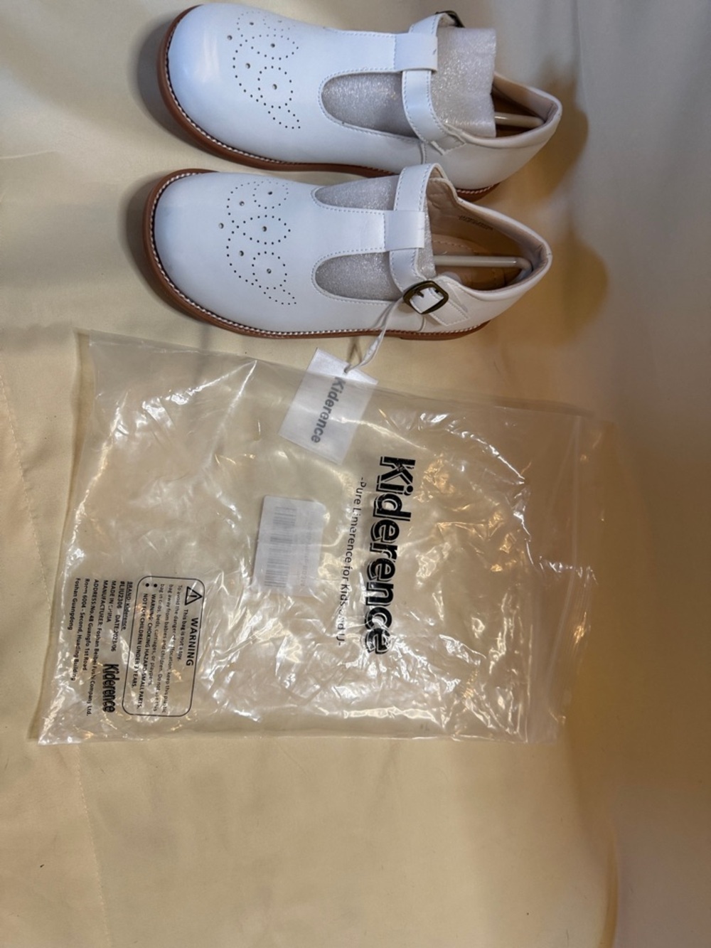 White T-Strap Kids Dress Shoes - Picture 7 of 7